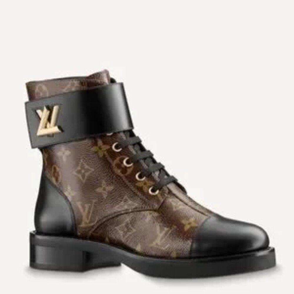 Louis Vuitton Black/Brown Wonderland flat ranger monogram 39 